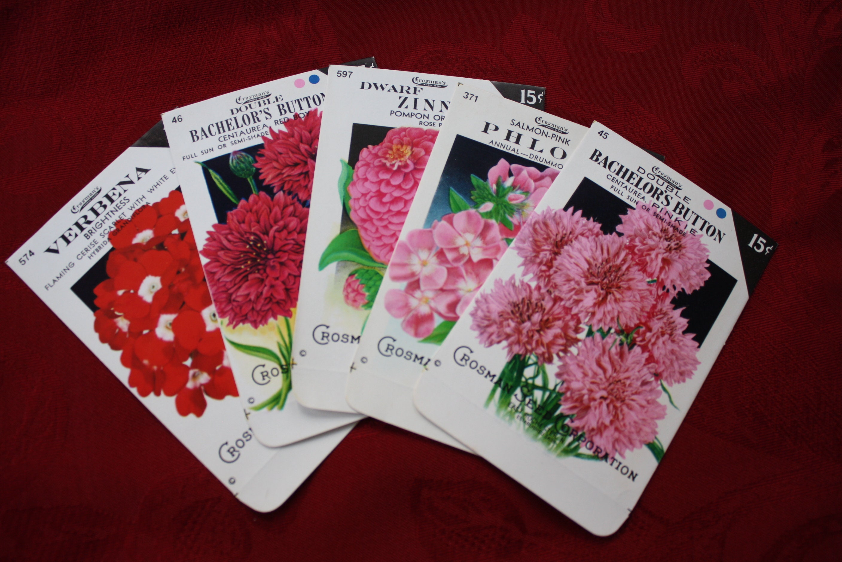 4 Vintage 1930s Unused Flower Seed Packets from Crosman Seed Corporation,  East Rochester, NY! NOS, SCARCE!