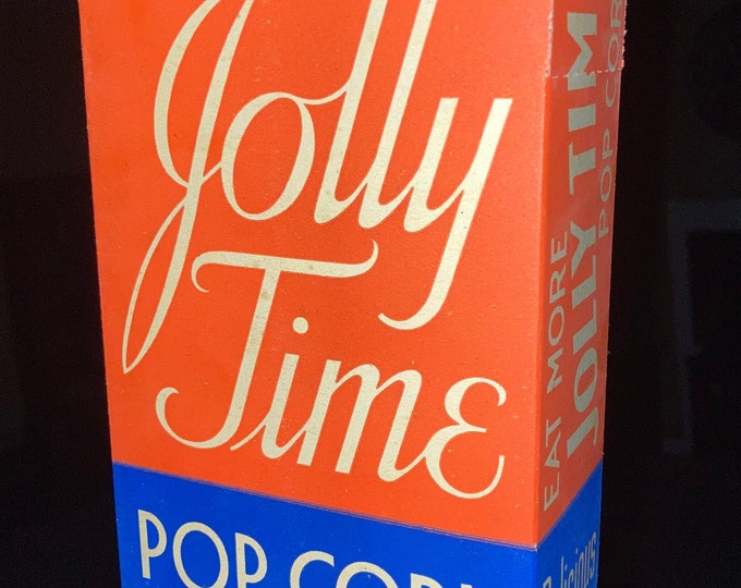 Vintage 1939 Jolly Time Popcorn Movie Theater Box; Old Stock, Never Used!