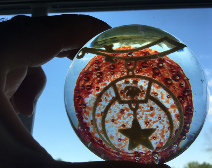 Vintage 1960s Shriners Glass Paperweight