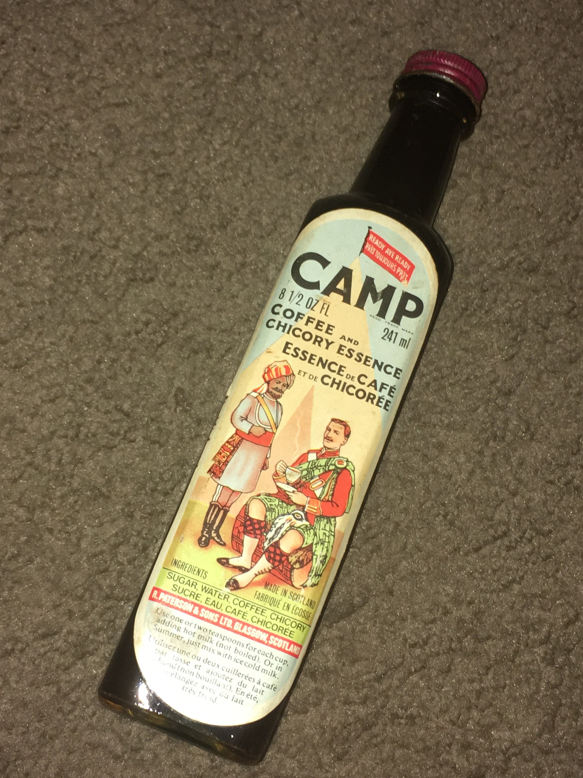 Vintage Bottle Camp Coffee and Chicory; R. Paterson & Sons