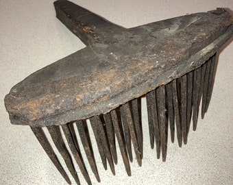 1800s Carved Wooden Flax Wool Carding Comb; Heckle, Hetchel, Old Primitive  Handmade Fiber Making Tool