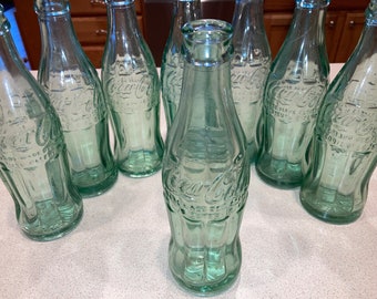 Vintage 1940s - 50s Coca Cola Bottle; Antique Green Glass Coke Bottle, Famous Hobbleskirt Shape; Pick Your City!