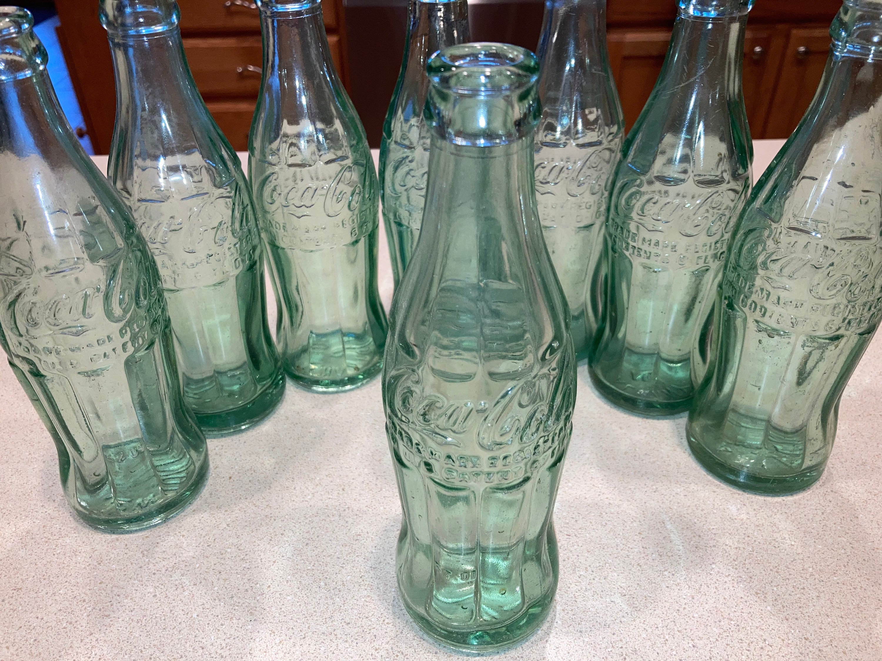 Vintage 1940s 50s Coca Cola Bottle Antique Green Glass Coke Etsy Canada