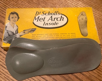 Vintage 1935 Dr. Scholl's Met Arch Insoles with Original Box! Unused Old Store Stock; Advertising