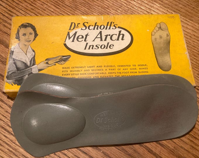 Vintage 1935 Dr. Scholl's Met Arch Insoles with Original Box! Unused Old Store Stock; Advertising