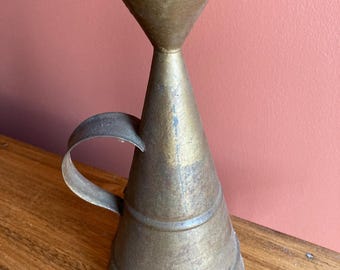 Antique Primitive Tin Betty Oil Lamp Filler Can; 19th Century, Hand Crafted, Early