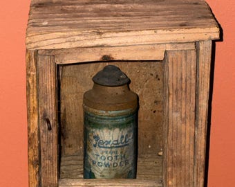 Antique Country Primitive Wooden Clock Box with Dry, Original Patina! Old Hanging Wall Box