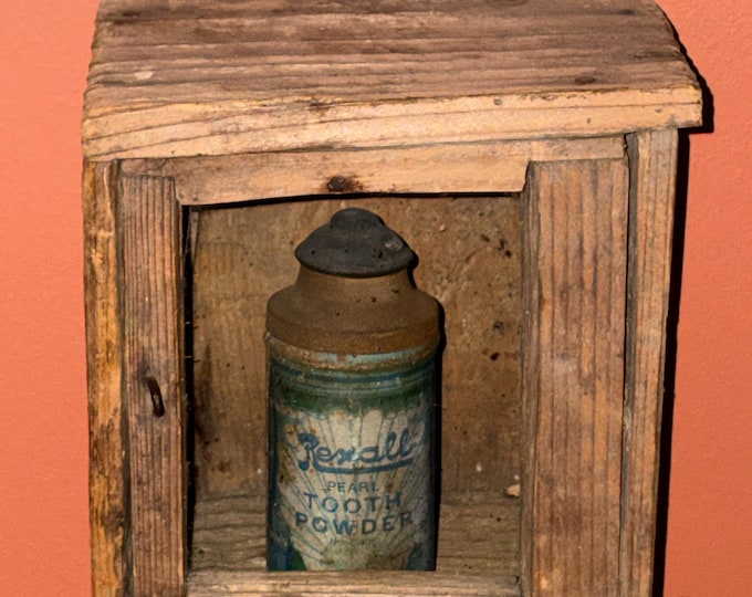 Antique Country Primitive Wooden Clock Box with Dry, Original Patina! Old Hanging Wall Box