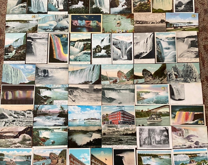 Collection of 62 Different Niagara Falls Postcards; Many Early Views