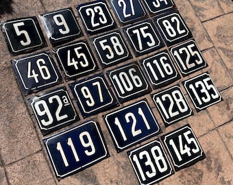 Vintage European Porcelain Enamel House Number Signs!