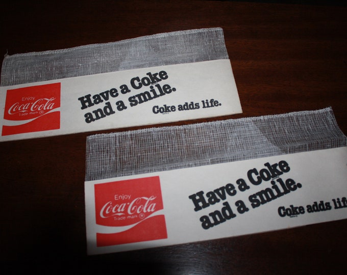 2 Vintage 1970s Coca Cola Paper Hats; Old Stock Coke Soda Jerk Restaurant Hat