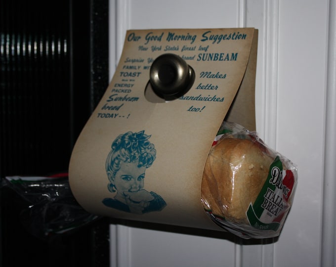Vintage Sunbeam Bread Delivery NOS Door Hanger Advertisement