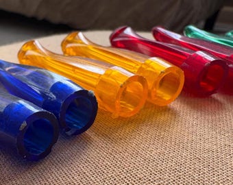 Set of 2 Vintage 1940's - '50s Amber, Cobalt, Green or Red Cigarette Holders, Old Stock, Never Used, Authentic NOS