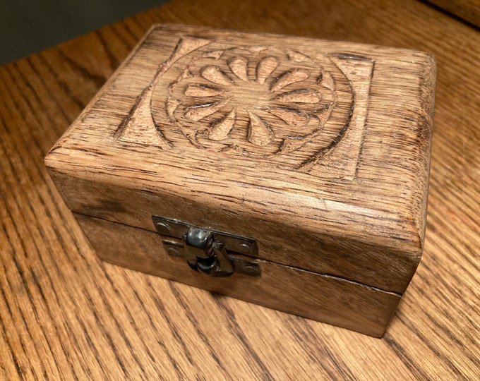 Beautiful Handcrafted Carved Wooden Trinket Box