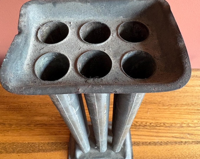 Antique Country Primitive Tin Candle 6-tube Mold, 19th Century