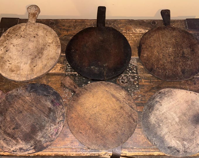 Antique Country Primitive Carved Wooden Breadboards, As Found, Old Original Untouched Patina