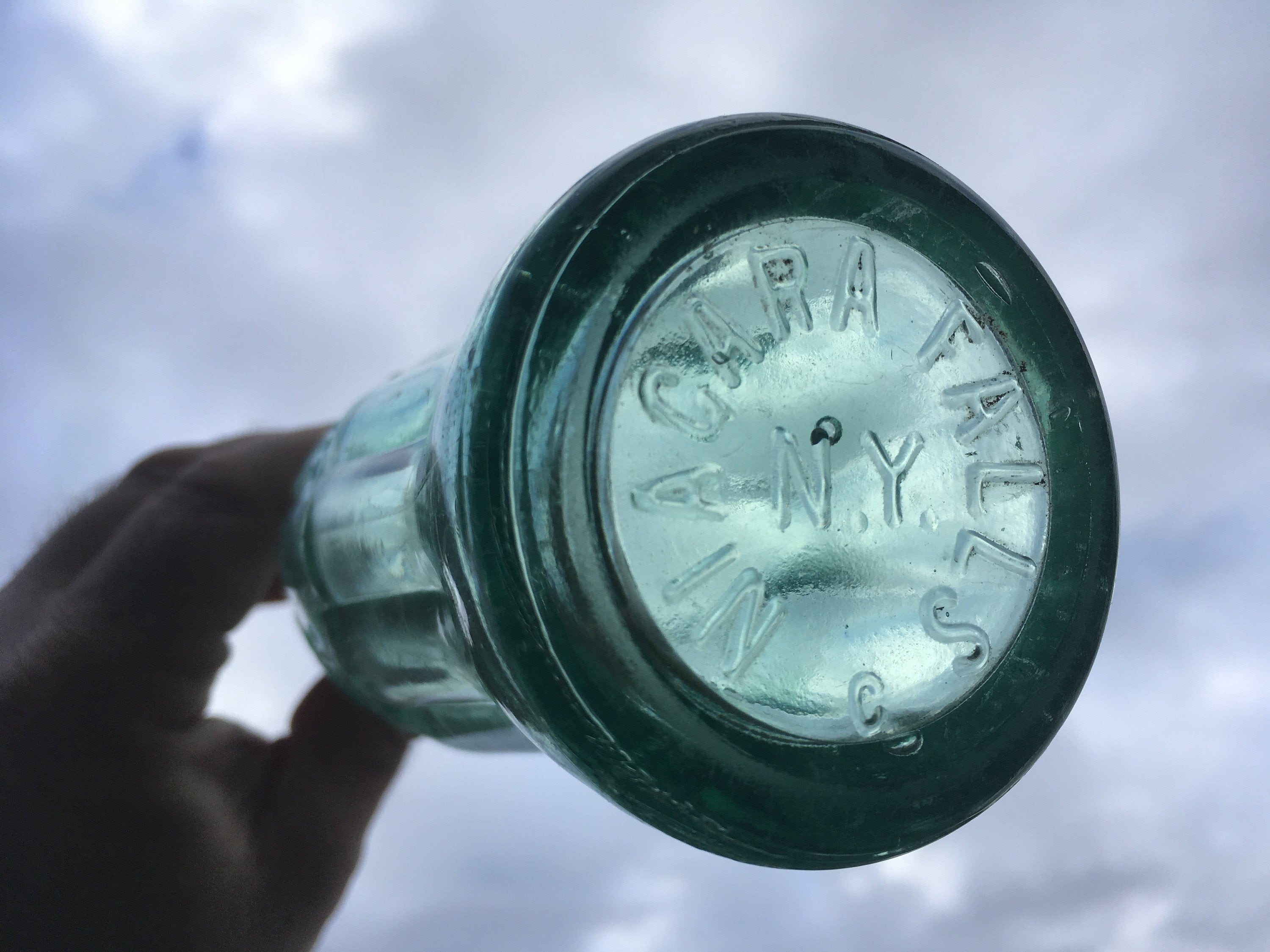Vintage Green Glass Coca Cola Bottle; Antique Coke Bottle, Marked