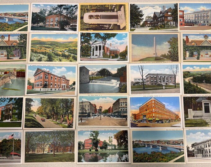 Vintage Elmira NY Postcard Lot: 1920s-30s Never Used! Rubin Bros. Souvenirs