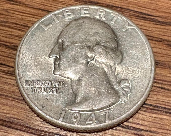 1947 D Washington Silver Quarter VG-Excellent Condition US Coin