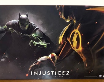 Lot of 10 INJUSTICE 2 Video Game Promotional Official Poster - 17" x 11" Every Battle Defines You; Never-Used!