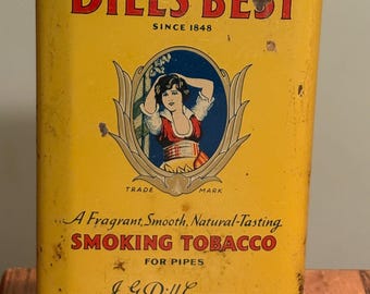 Vintage JG Dill's Best Vertical Pocket Tobacco Tin Advertising Richmond Va