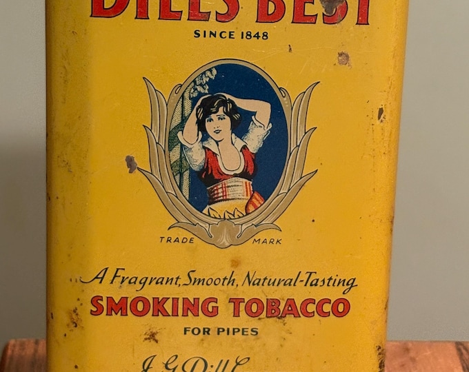 Vintage JG Dill's Best Vertical Pocket Tobacco Tin Advertising Richmond Va