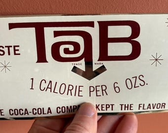 Tab Cola Decal: Original, 1965, New Old Stock, High Luster Sticker! Unused Condition!