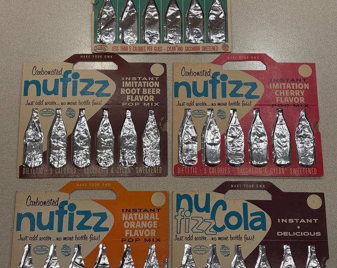 Vintage Nufizz Instant Soda Pop Mix in Original Packaging; NOS, Never Used, 6 Pack, Old Store Stock