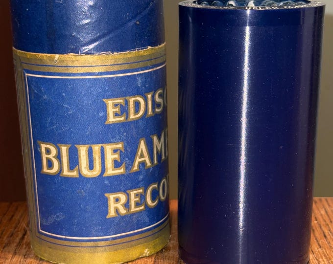 Antique Edison Cylinder Record: Whispering Hope, Helen Clark Harry Anthony, 1518, Blue Amberol Complete with Case