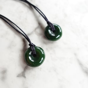Tiny Donut Jade Pendant: Canadian Nephrite Necklace