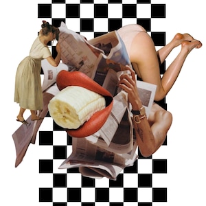Décollez les couches - Impression d'art collage numérique surréaliste
