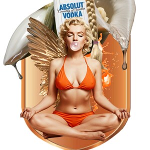 Arte surreale di Marilyn – Stampa artistica digitale – Estetica femminile audace – Glamour vintage e ironia moderna – Download immediato
