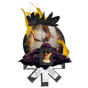 Art collage surréaliste audacieux et ludique | Téléchargement numérique | Impression artistique de la culture pop contemporaine