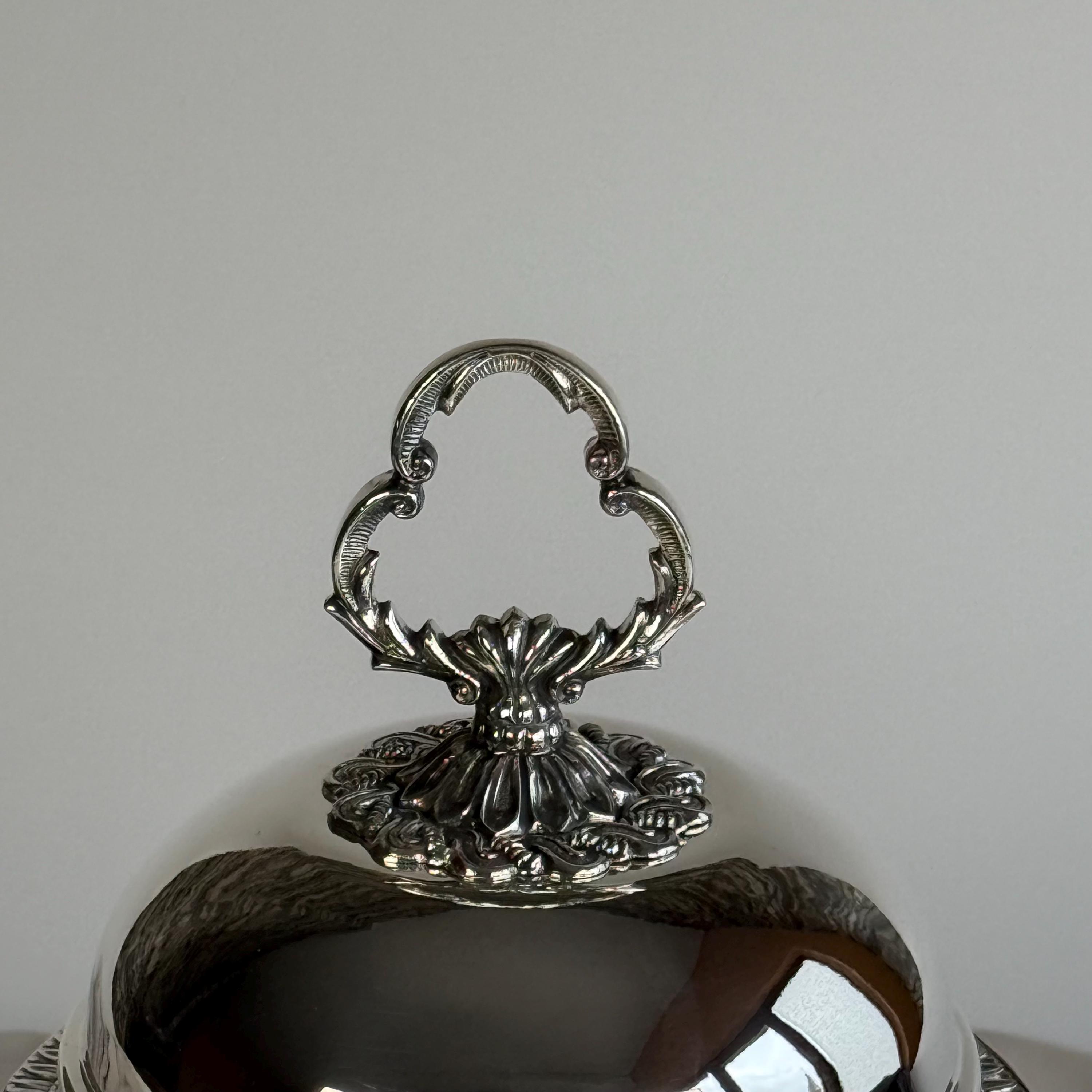 Silver Plated Caviar Server Elegant Appetizer Stand With Lidded