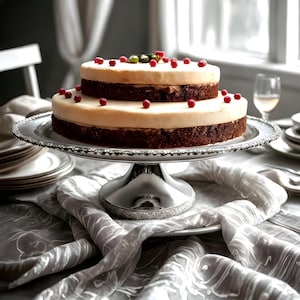 Silver Plated Brass Cake Stand: Elegant Wedding Dessert Pedestal