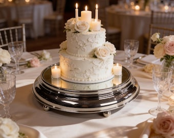 Brass Wedding Decor Silver Cake Stand Round Display Plate