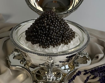 Silver Plated Caviar Server Elegant Appetizer Stand with Lidded Bowls