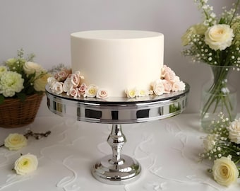Silver Plated Wedding Cake Stand  Mirrored Brass Dessert Display