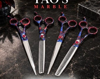 Infusaro Tao's Marble Professional Dog Grooming Scissors Set, 4-Piece Stainless Steel Shears