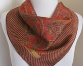 Anne Klein Beautiful Brown Rust Silk Scarf 21 quot Inch 54cm Square Best of the Best