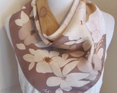 Anne Klein Beautiful Brown Beige Soft Silk Scarf 22 quot Inch 51cm Square