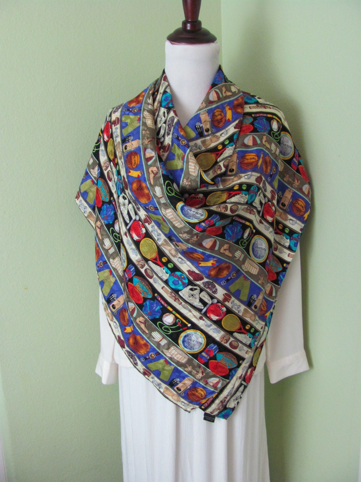 Miller Multicolour Nicole Miller Silk Scarf Vintage 1998 Nicole