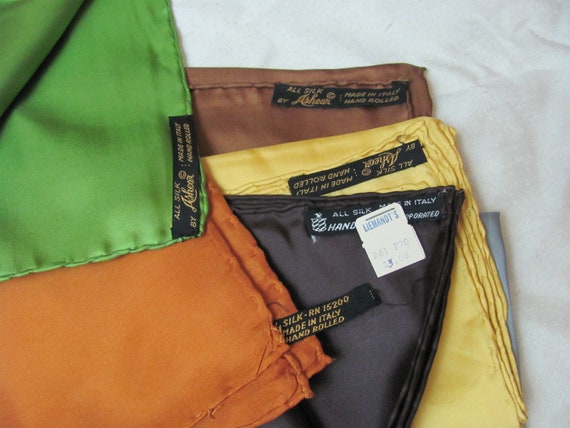 Beautiful Vintage Solid Color Silk Pocket Scarf P… - image 2