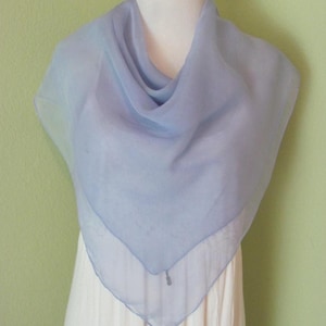 Symphony // Beautiful Solid Off Lavender Chiffon Silk Scarf // 30&quot; Inch 76cm Square // Designer Signed Vintage Scarves 800+ in stock