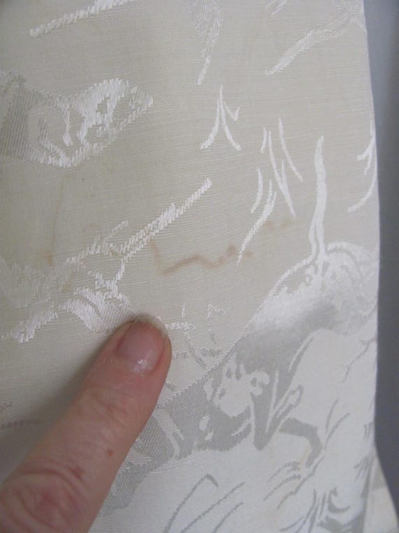 Lovely 2 Layer Solid Off White Damask Jacquard Sc… - image 3