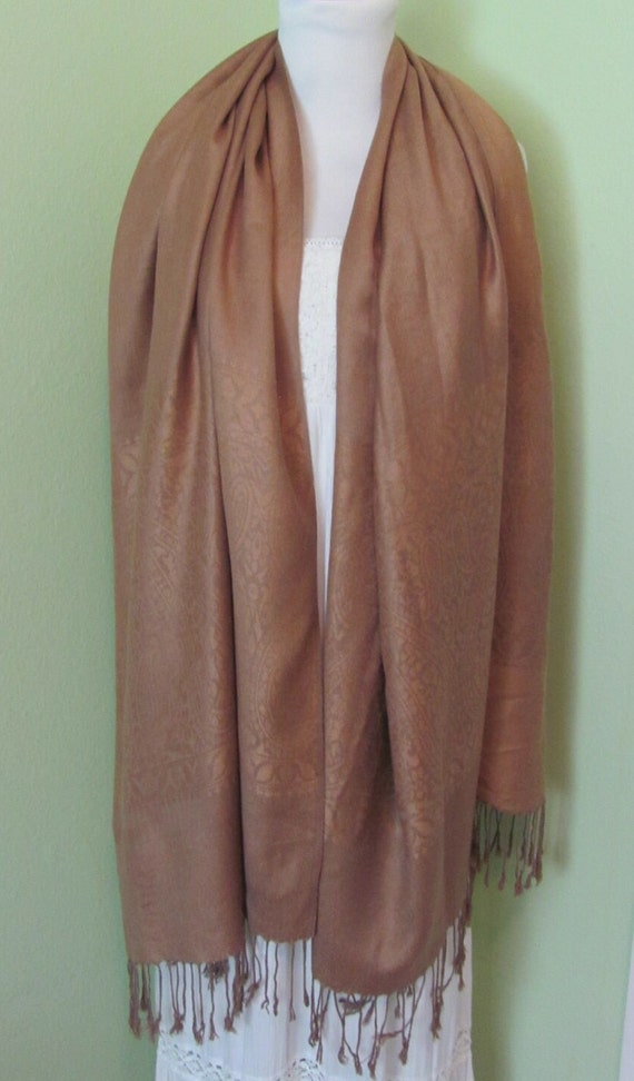 Lovely Brown Super Soft Pashmina Scarf - 28" x 72"