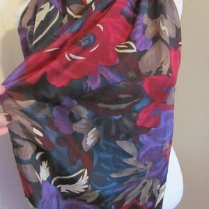 Designer Beautiful Brown Floral Silk Scarf // 14" x 64" Long - Best of the Best // 1200+ Vintage Silk & Designer Scarves in my shop!