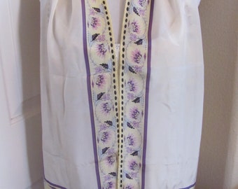 Kenzo // White Yellow Purple Floral Silk Scarf // 10" x 56" Long // Best of the Best NWT Unused // 1000+ Designer Silk Vintage Scarves