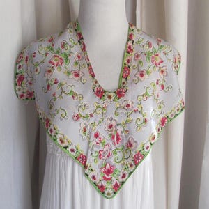 Unique Vintage Antique Pink Gray Green Floral Wing Tip Silk Scarf  - 16&quot; Square // 800+ Designer Signed Scarves Best price on Etsy!