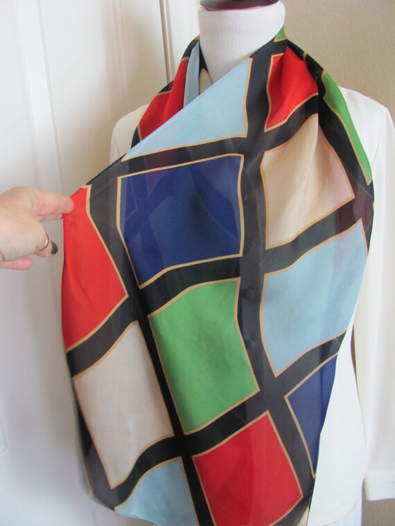 ECHO // Lovely Black Multi Color Argyle Sheer Sil… - image 2